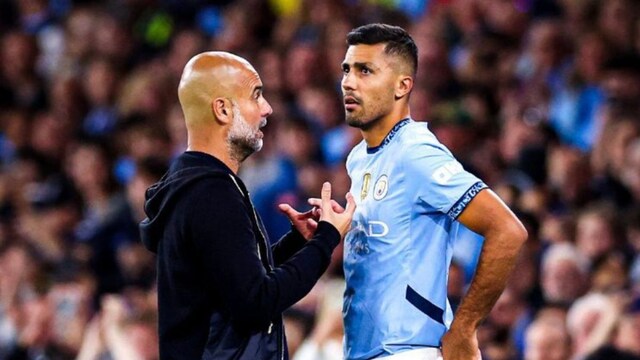 Pep Guardiola, Rodri. (X) 