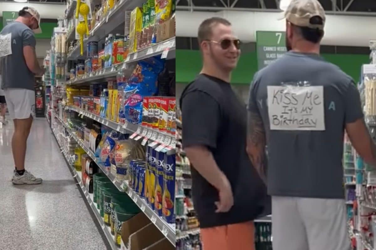 UK Man Gets An Unexpected Birthday Kiss Thanks To Wife’s Sneaky Sign