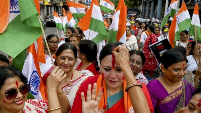 BJP MLA Agnimitra Paul participates in Tiranga Yatra in Kolkata | PTI Image