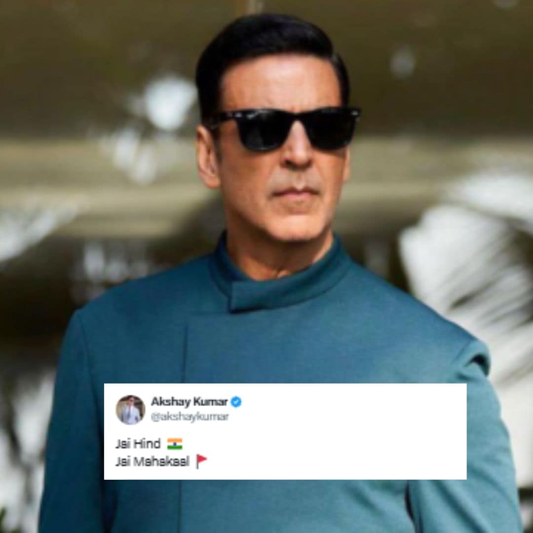 Bollywood actor Akshay Kumar took to X, formerly Twitter and wrote, “Jai Hind, Jai Mahakaal”. (File Pic) Bollywood actor Akshay Kumar took to X, formerly Twitter and wrote, “Jai Hind, Jai Mahakaal”. (File Pic)