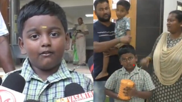 An 8-year-old Tamil Nadu pupil  donates his 10-month savings to the Indian Army.