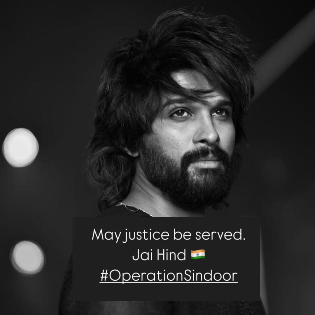 Allu Arjun also took to Instagram stories and wrote, “May justice be served. Jai Hind. #Operation Sindoor.” (File Pic) Allu Arjun also took to Instagram stories and wrote, “May justice be served. Jai Hind. #Operation Sindoor.” (File Pic)