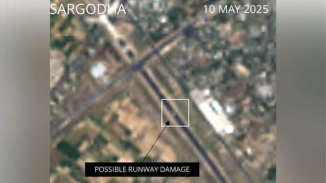 Possible runway damage at Pakistan's Sargodha airbase. (@detresfa/X)