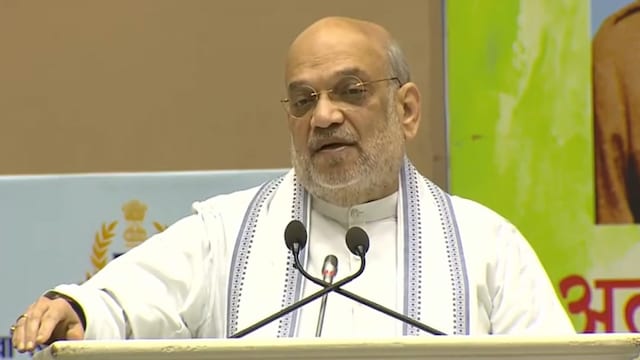 Union Home Minister Amit Shah speaking at the BSF Investiture Ceremony. (Amit Shah)
