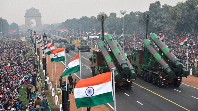 BRAHMOS and other mechanised columns rolling down the Rajpath during a Republic Day Parade in New Delhi. (PTI Photo)