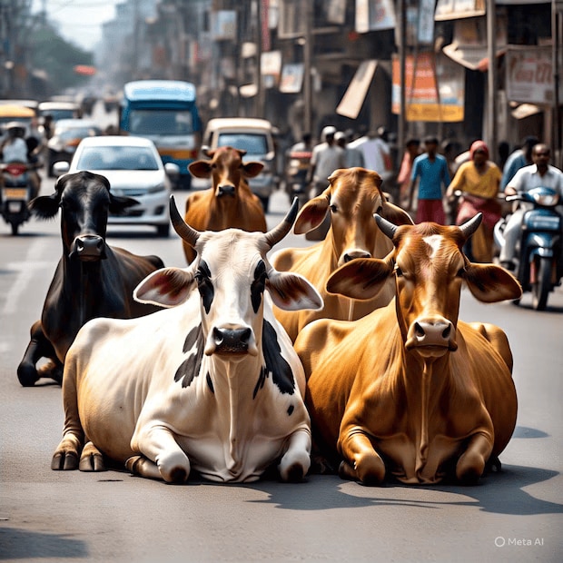 The candidate replied, “Sir, I would first look at the cow with respect and say, ‘Madam, this is a road, not a kickboxing ring!’ I would smile, step aside, and let her pass. Then, I’d inform local authorities and refer to guidelines restricting stray animals on roads so that such incidents don’t happen again.” (News18 Telugu) The candidate replied, “Sir, I would first look at the cow with respect and say, ‘Madam, this is a road, not a kickboxing ring!’ I would smile, step aside, and let her pass. Then, I’d inform local authorities and refer to guidelines restricting stray animals on roads so that such incidents don’t happen again.” (News18 Telugu)