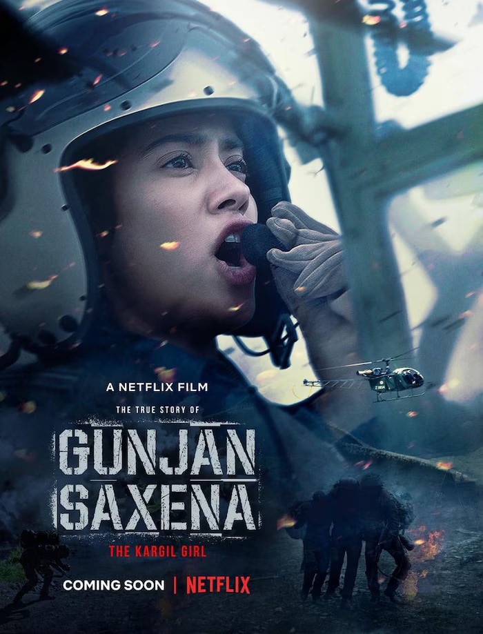 Gunjan Saxena: The Kargil Girl (2020), directed by Sharan Sharma, was released on OTT during the lockdown. Starring Janhvi Kapoor, Pankaj Tripathi, Angad Bedi, and Vineet Kumar Singh, the film is available on Netflix and highlights the story of India’s first female combat pilot in the Kargil War. (News18 Hindi) Gunjan Saxena: The Kargil Girl (2020), directed by Sharan Sharma, was released on OTT during the lockdown. Starring Janhvi Kapoor, Pankaj Tripathi, Angad Bedi, and Vineet Kumar Singh, the film is available on Netflix and highlights the story of India’s first female combat pilot in the Kargil War. (News18 Hindi)