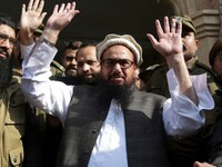 Hafiz Saeed filed a petition at Lahore HC, seeking to overturn his terror financing conviction. (PTI/File) Hafiz Saeed filed a petition at Lahore HC, seeking to overturn his terror financing conviction. (Source: AP/PTI)