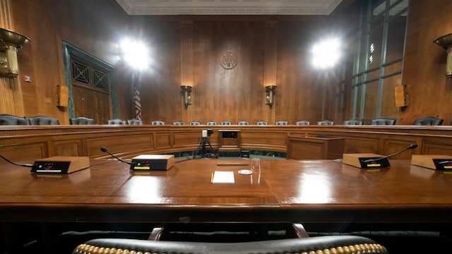 The video was recorded inside Hart 216, one of the Senate’s most high-profile hearing rooms, known for hosting key testimonies. (AP file photo)