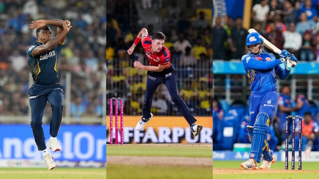 (From left) Kagiso Rabada, Marco Jansen and Corbin Bosch (PTI/BCCI)
