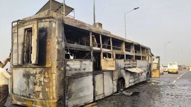 Lucknow autobus  mishap  (Screengrab of video from the mishap  site)