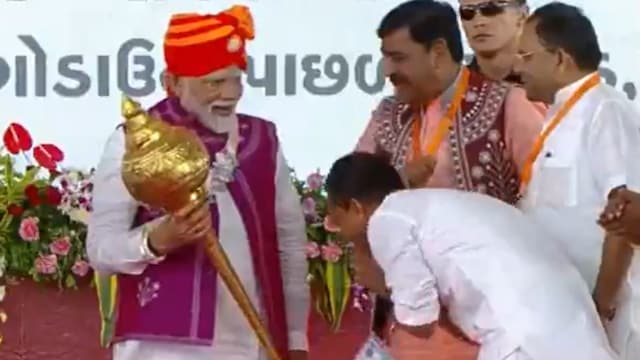 PM Modi in Gujarat. (ANI Photo)