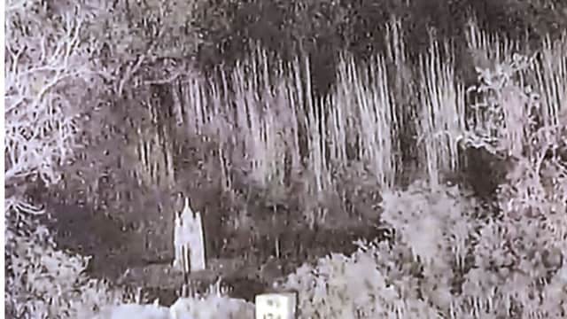 The Pakistani post destroyed by the BSF on Friday. (PTI/Video grab) 