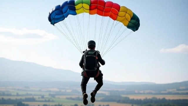 The 32-year-old parachutist went for a skydive one day after breaking up with her boyfriend. (AI-generated)
