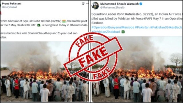 PIB fact-checked a fake representation  claiming to beryllium  the ceremonial   of a Rafale pilot. (PIB)