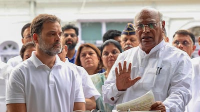 Rahul Gandhi and Mallikarjun Kharge