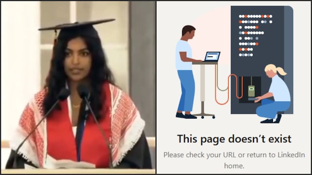 Vemuri, who wore a red keffiyeh during her address as a symbol of Palestinian solidarity, has not publicly commented on the deactivation of her LinkedIn profile.