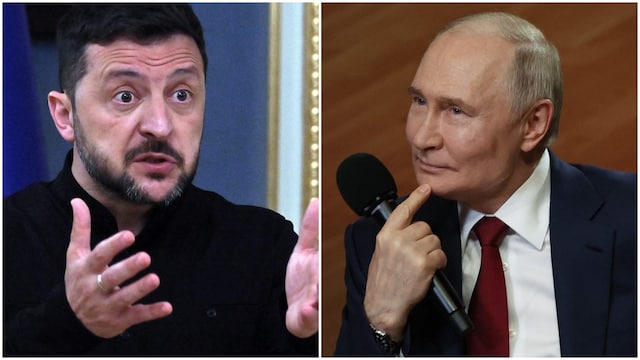 US President Donald Trump held calls with both Zelenskyy and Russian leader Vladimir Putin on the war on Monday. (AFP photos)