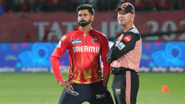 PBKS skipper  Shreyas Iyer (left) with caput  manager  Ricky Ponting (BCCI Photo)