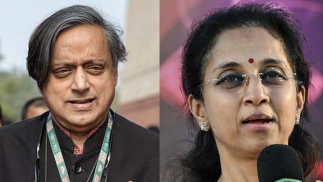 The Centre has chosen seven lawmakers, including Tharoor and Sule(R), to lead delegations abroad to advocate zero tolerance on terrorism. (PTI photo)