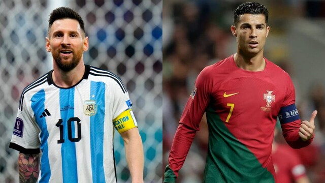 Lionel Messi (from left) and Cristiano Ronaldo are wide    regarded arsenic  2  of the top  footballers of the 21st century.
