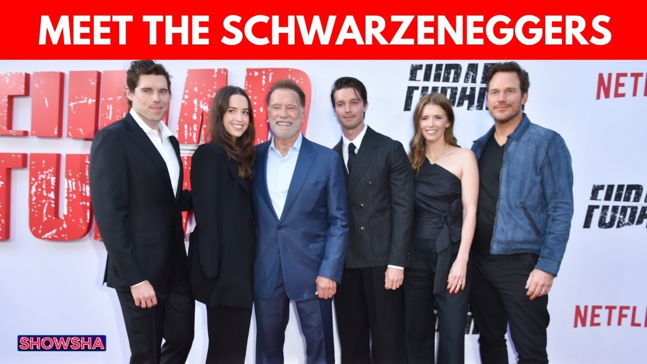 White Lotus Star Patrick Schwarzenegger & Siblings Join Arnold At The Premiere Of ‘Fubar’ S2 | N18G