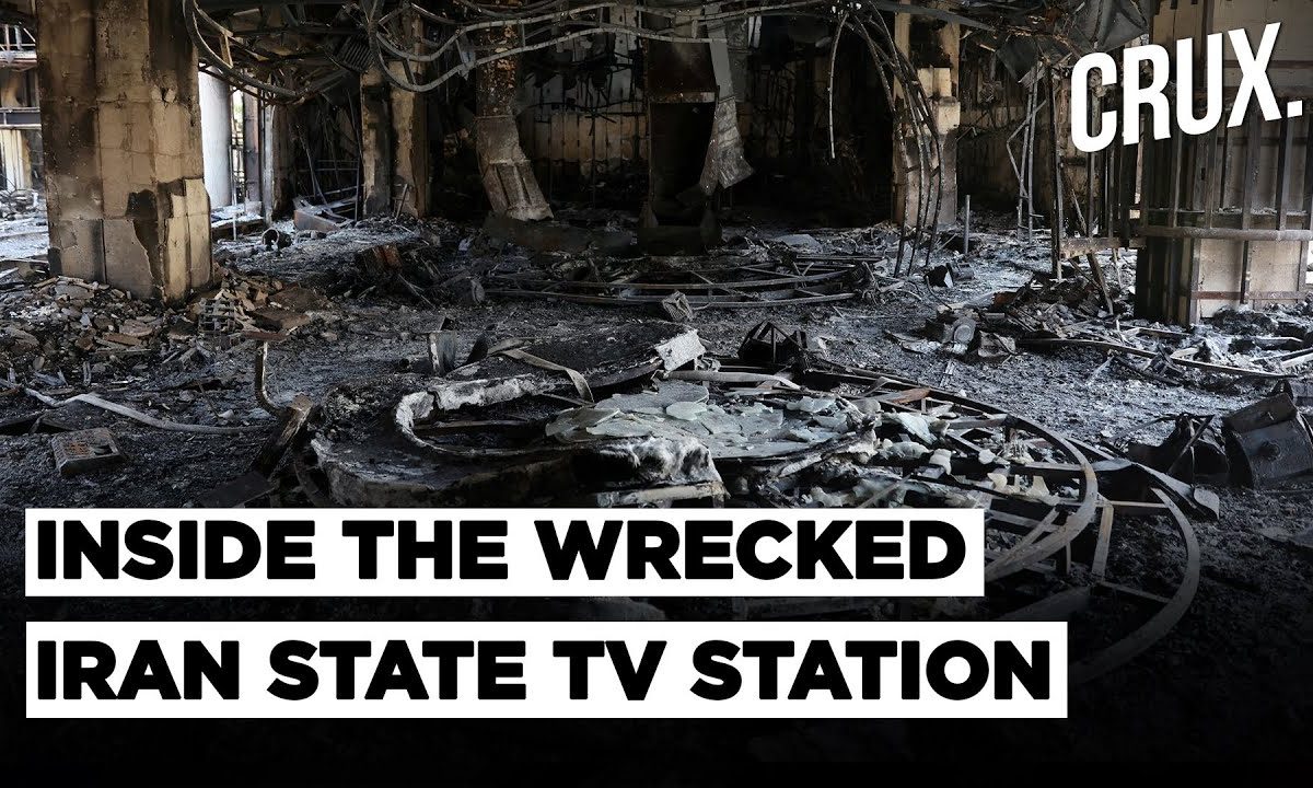 Bombed Building, Charred Studio...Inside Iran State TV Hit By Israeli