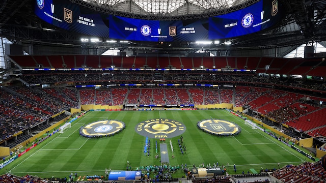 A view of Atlanta's football stadium before Chelsea Vs LA Galaxy kick-off. (AP Photo)