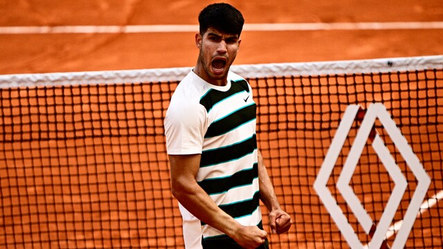 Carlos Alcaraz at the French Open (AFP)