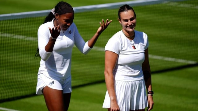 Coco Gauff and Aryna Sabalenka at Wimbledon (X)