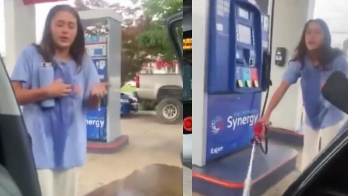 Woman Criticised For Recording Gas Pump Malfunction Like It’s A ‘Reel’ Moment Woman Criticised For Recording Gas Pump Malfunction Like It’s A ‘Reel’ Moment