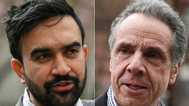 New York City mayoral candidate and democratic State Representative Zohran Mamdani (L) and New York City mayoral candidate Andrew Cuomo (R). (AFP)