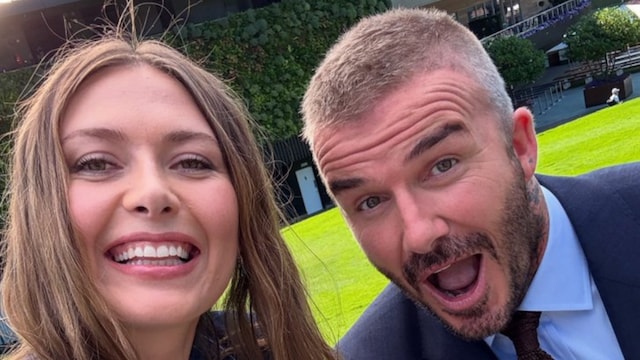 David Beckham and Maria Sharapova at Wimbledon (X)