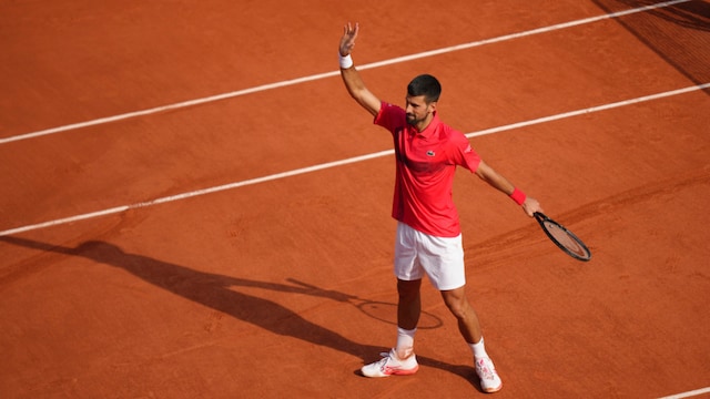 Novak Djokovic at the French Open (AP)