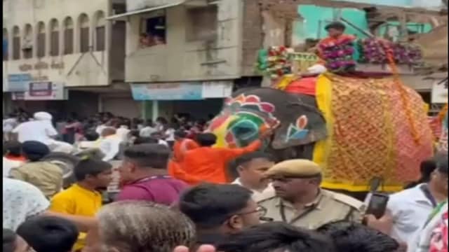 The unexpected chaos forced several devotees and bystanders to flee. (PTI)