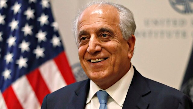 FILE - In this Feb. 8, 2019, file photo, Special Representative for Afghanistan Reconciliation Zalmay Khalilzad at the U.S. Institute of Peace, in Washington. Khalilzad was met with skepticism on Capitol Hill Wednesday, May 22, as he briefed lawmakers on peace talks with the Taliban aimed at ending the 17-year war in Afghanistan. (AP Photo/Jacquelyn Martin, File)