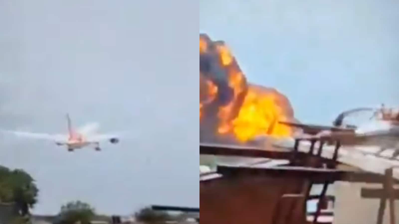 Moment When Air India Plane Crashed Near Ahmedabad Airport Minutes After Takeoff | Video