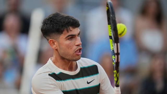 Carlos Alcaraz at the French Open (AP)