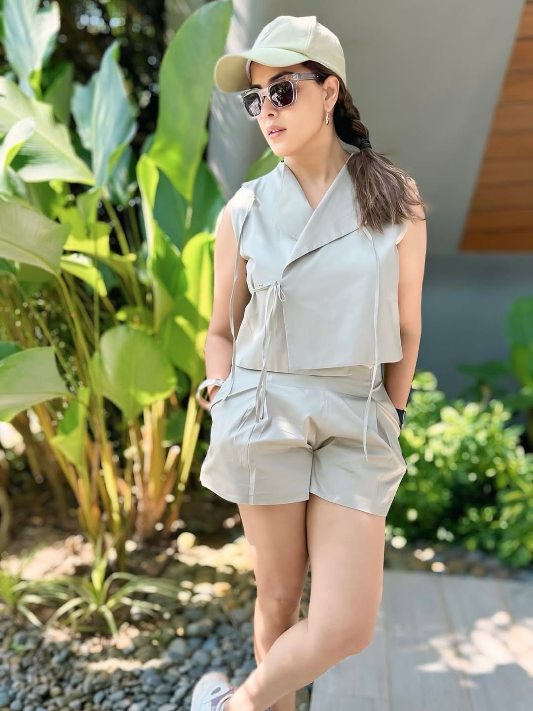 Monotone Co-ords: Take a style cue from Genelia D’Souza’s summer wardrobe with a chic monotone co-ord set. This outfit is perfect for brunches, quick errands, or travel days when you want comfort without sacrificing style. You can tie your hair in neat plaits. Also, don’t forget to take a matching hat and a pair of sunglasses. (Image: Instagram) Monotone Co-ords: Take a style cue from Genelia D’Souza’s summer wardrobe with a chic monotone co-ord set. This outfit is perfect for brunches, quick errands, or travel days when you want comfort without sacrificing style. You can tie your hair in neat plaits. Also, don’t forget to take a matching hat and a pair of sunglasses. (Image: Instagram)
