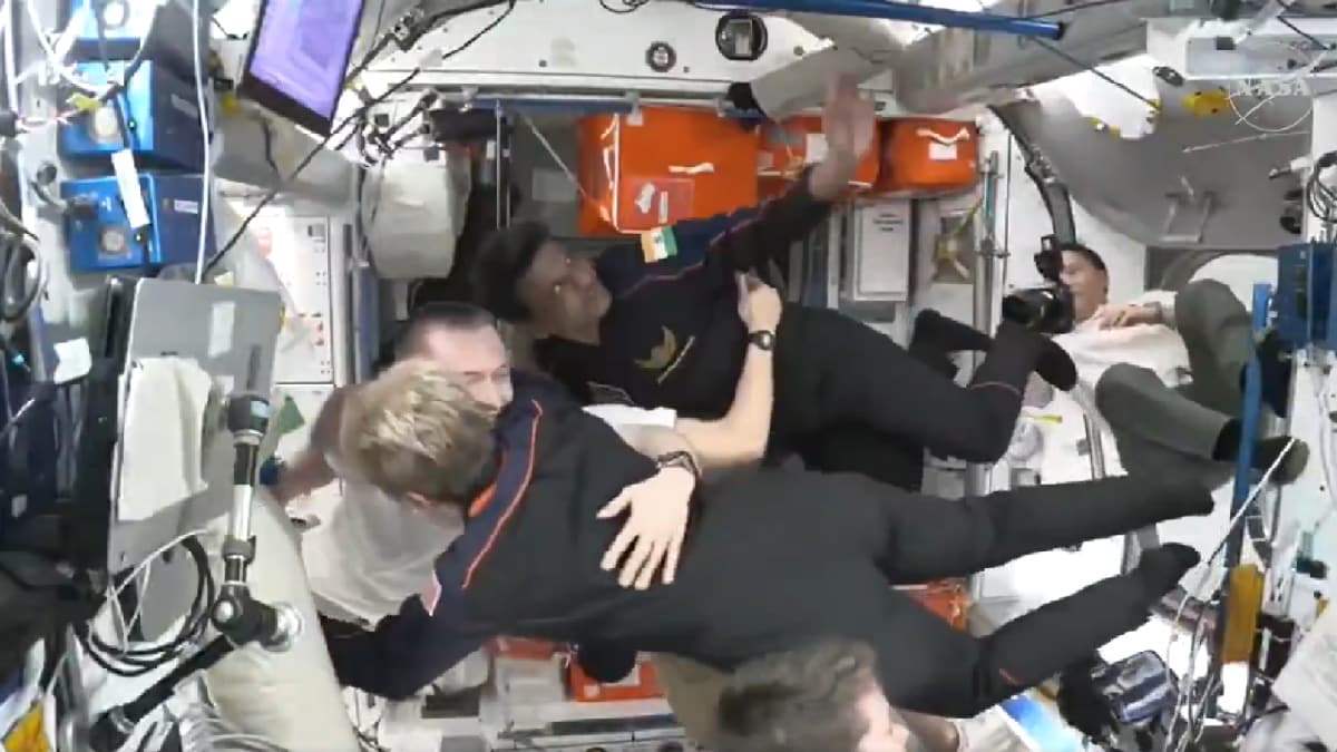 Shubhanshu Shukla, Axiom-4 Crew Greeted Aboard ISS With Hugs, Smiles | Watch