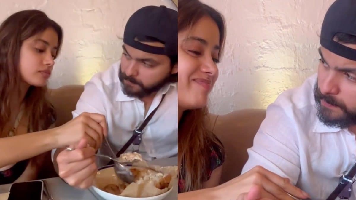 Janhvi Kapoor Eats From BF Shikhar Pahariya’s Plate; He Looks At Her Adoringly | Watch