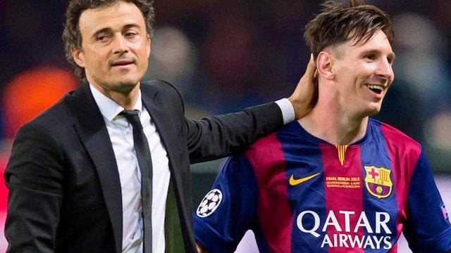 Luis Enrique and Lionel Messi back during their Barcelona days (X)