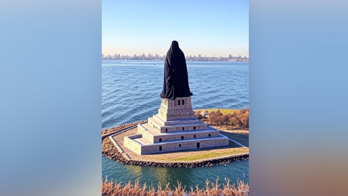 Photos Of Burqa-Clad Statue Of Liberty Go Viral After Zohran Mamdani Win