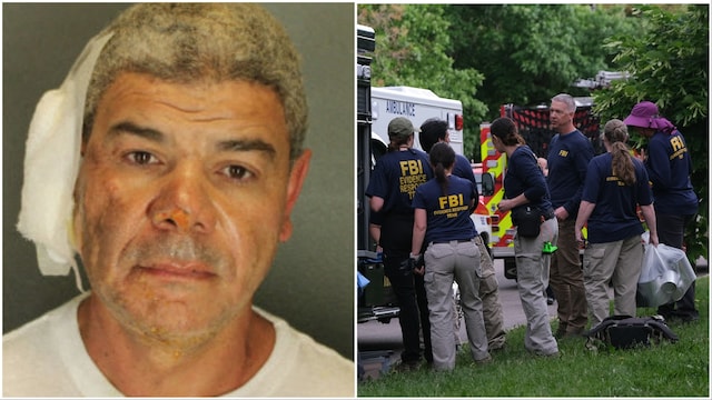 Mohamed Sabry Soliman (L)/ Officials on the spot after an attack in Colorado (R) (Photos: AFP)