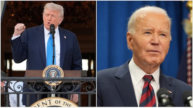File photos of Donald Trump/Joe Biden (AP)