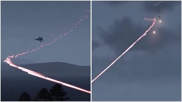 Video by Iran claiming to have shot down an Israeli jet (Screengrabs/Social Media)