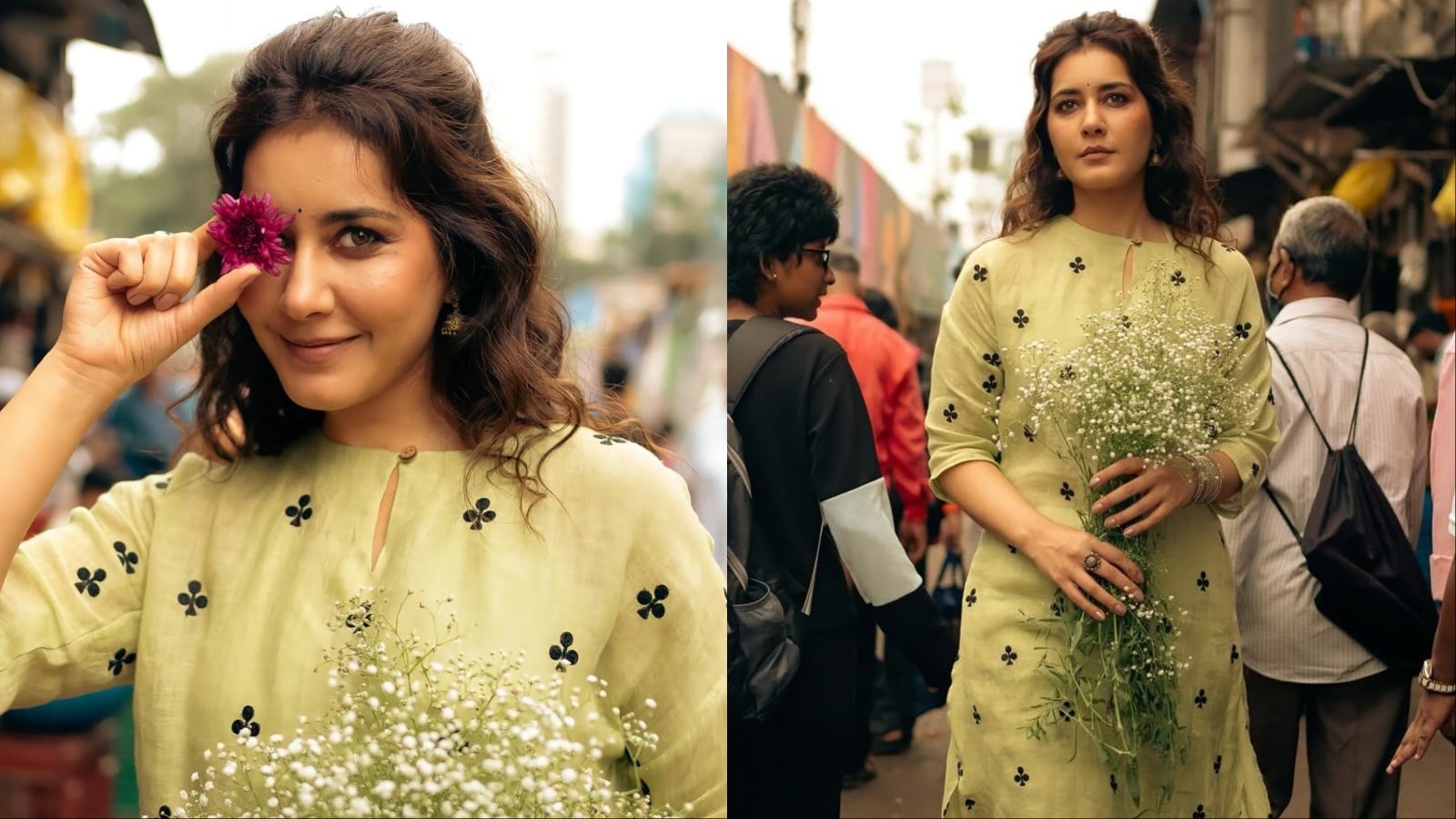Raashii Khanna in Mumbai: A Stylish Visit to Flower Market