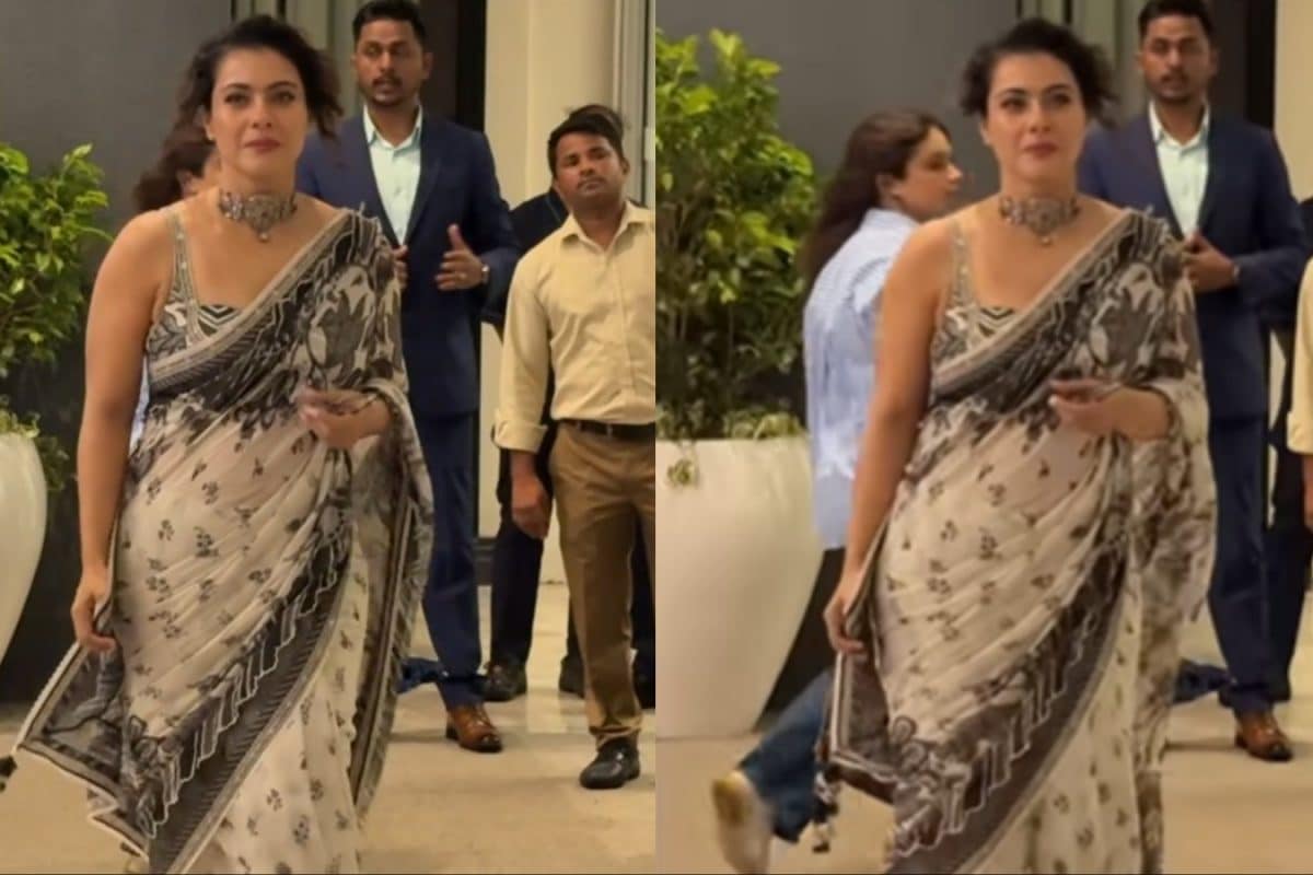 Kajol’s Black And White Kalamkari Saree Is A Modern Ode To Indian Artistry