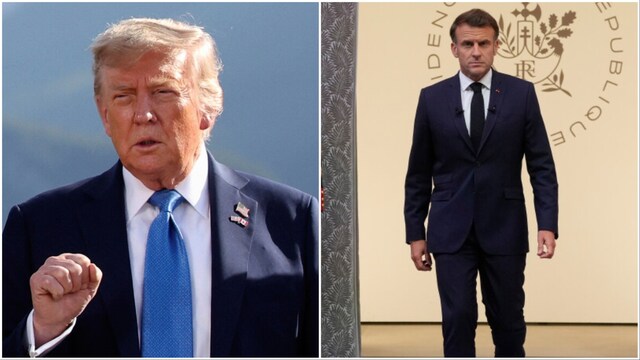 File photos of Donald Trump, Emmanuel Macron (AP)