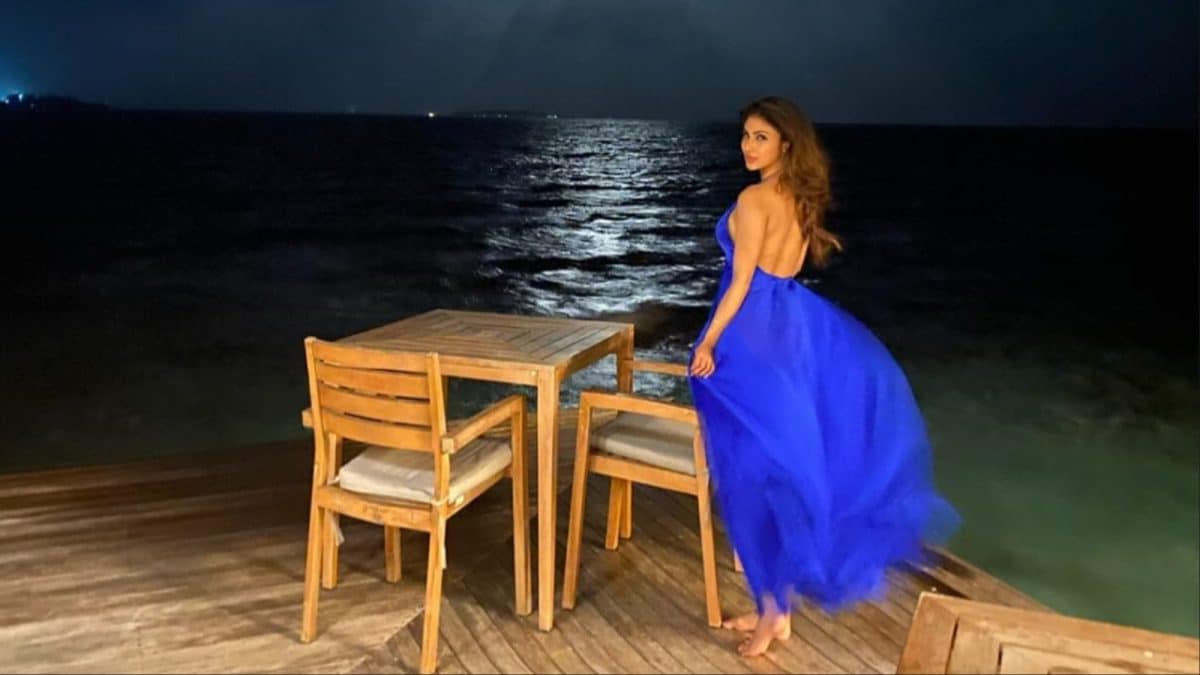 Mouni Roy’s Backless Blue Gown Redefines Minimalist Beach Side Elegance | Lifestyle News